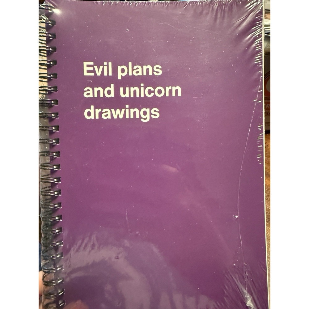 Evil Plans And Unicorn Drawings WTF Notebooks Purple Spiral Bound Wrapped